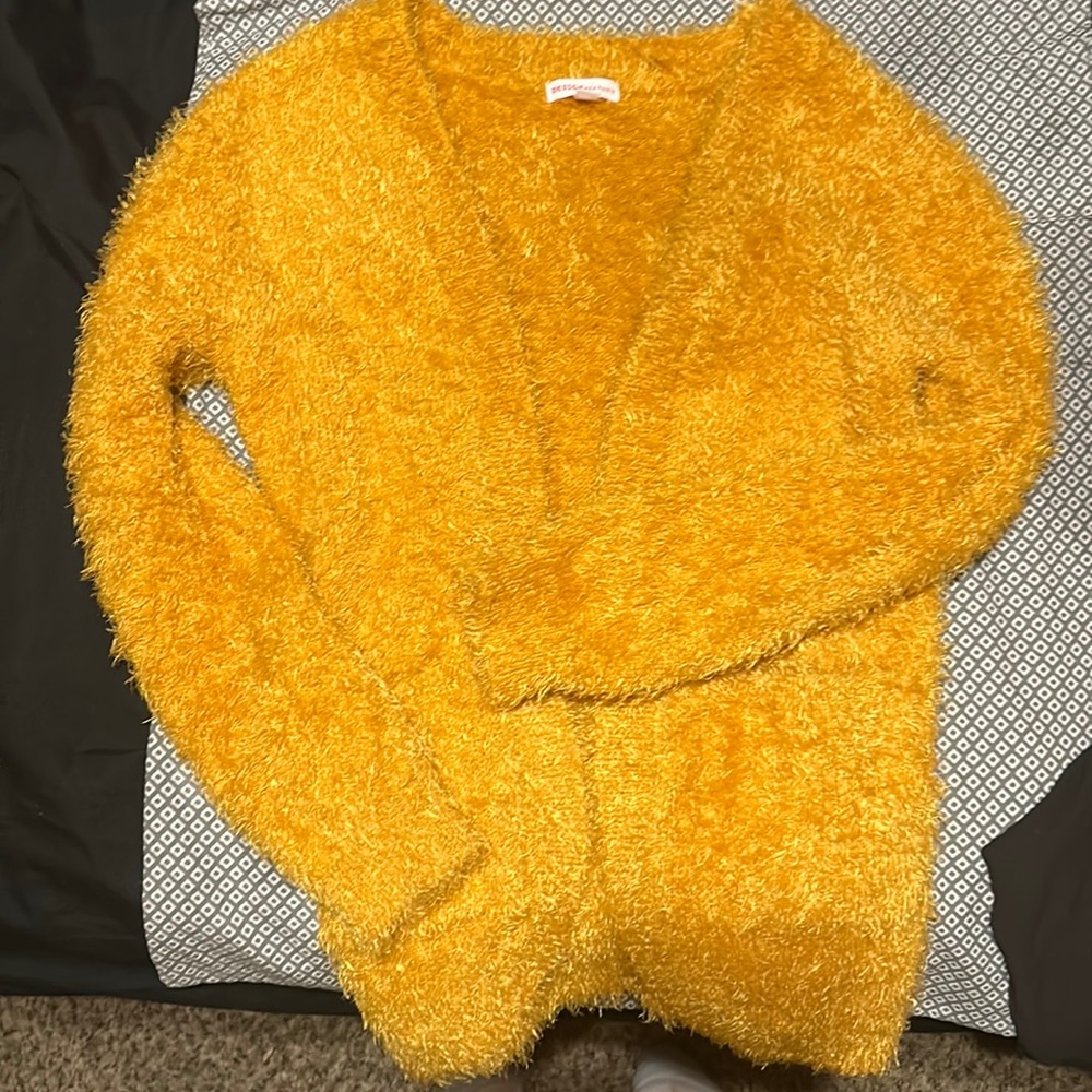 Yellow cardigan